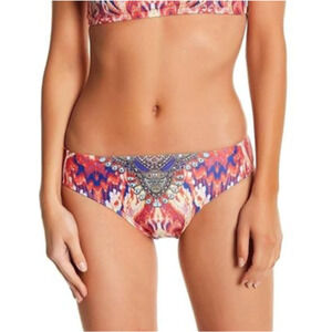 True Colours by La Moda S Bikini Bottoms S Embellished Studded Red Swim NEW